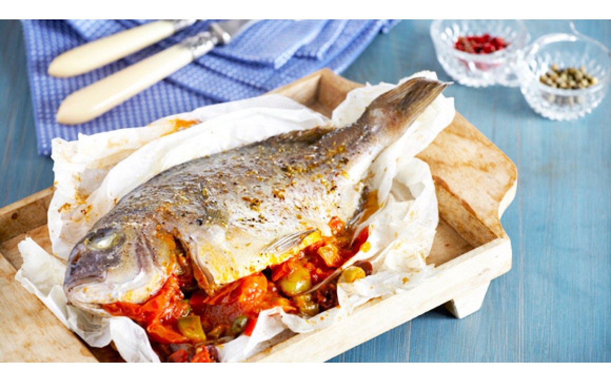 Pagrus with grilled vegetables
